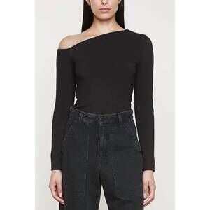 NEW ENZA COSTA exposed shoulder top in black
